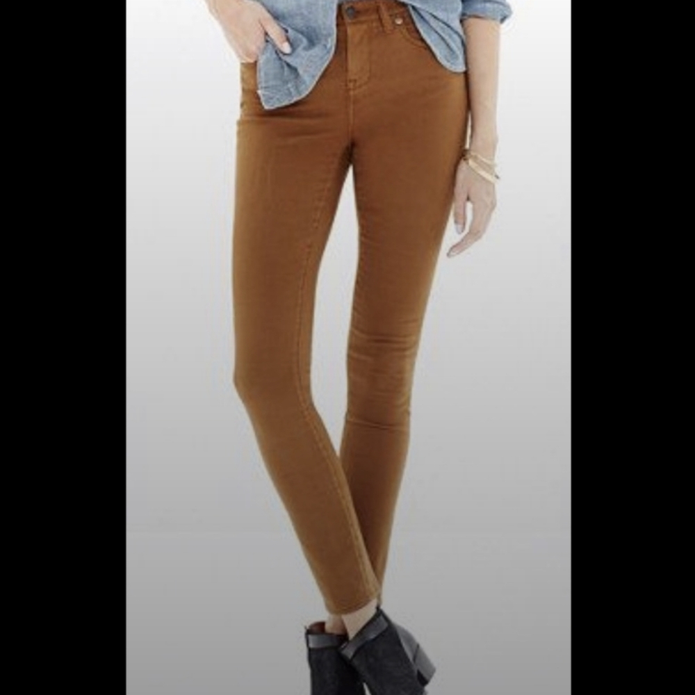 MADEWELL 9" high-rise skinny sateen Jeans Womens Dark Mustard Yellow 32